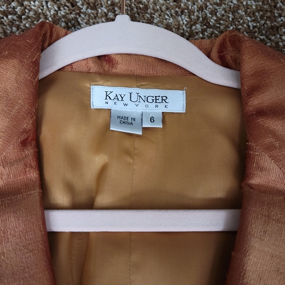 Kay Unger Copper Embroidery Silk Fit and Flare Dress Size 6 - Picture 6 of 7